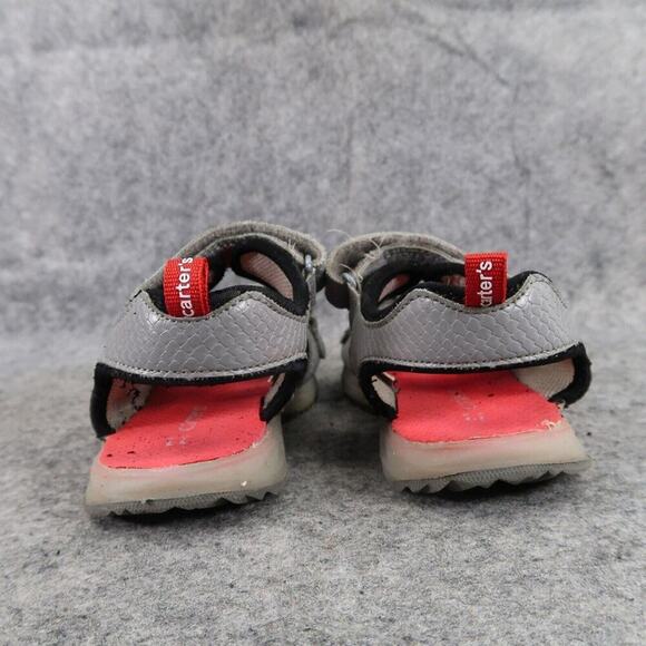 Carters Shoes Kids 11 Sandals Shark Grey Adjustable Straps Sport Active Comfort - Picture 6 of 13